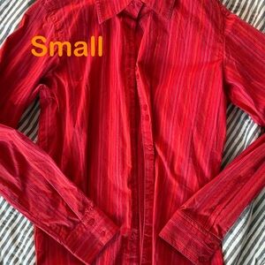 Cruel Girl Red and Pink Long Sleeve Button Down Shirt